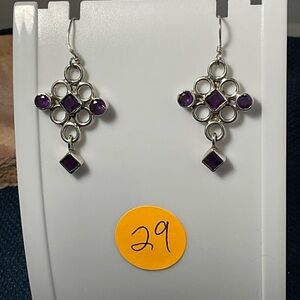 Elegant Sterling Silver and Amethyst Dangle Earrings